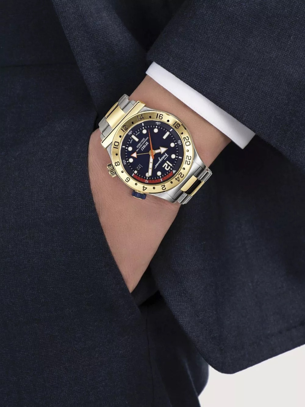 Salvatore Ferragamo 1927 GMT Swiss Watch 44mm Two-Tone SOLD OUT EVERYWHERE RARE